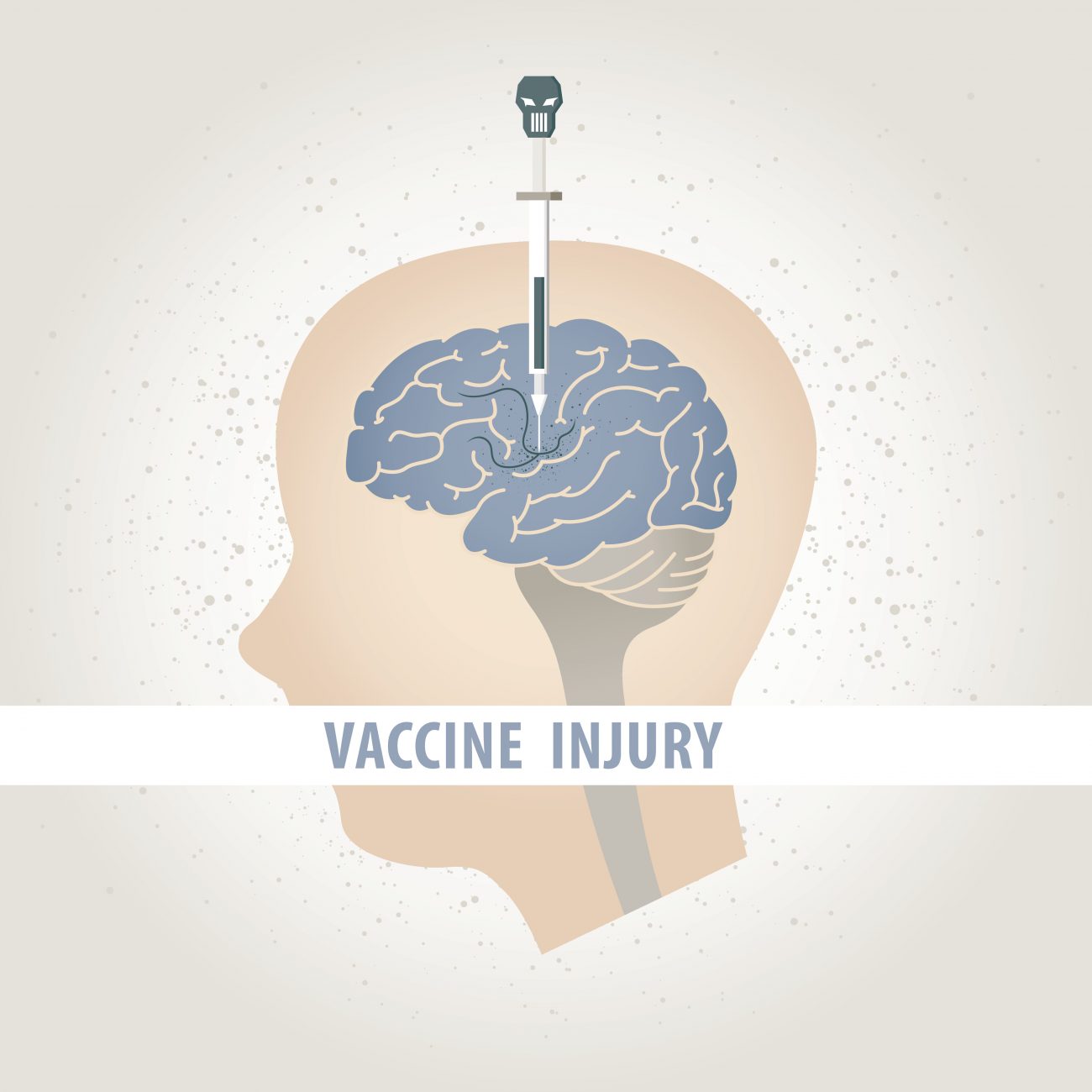 Vaccine injury illustration showing damage to the brain. This illustrates the link between forced vaccines on young children and the damage associated with the toxic overload from foreign substances and additives.